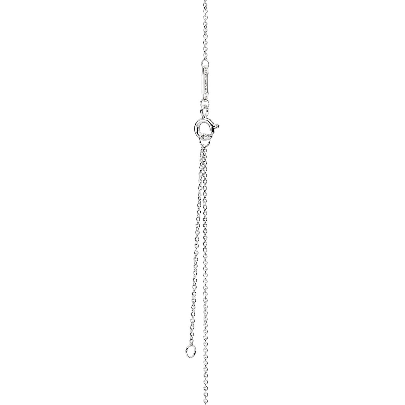 Return to 庐 Heart Tag and Key Necklace in Sterling Silver with a Diamond, Medium