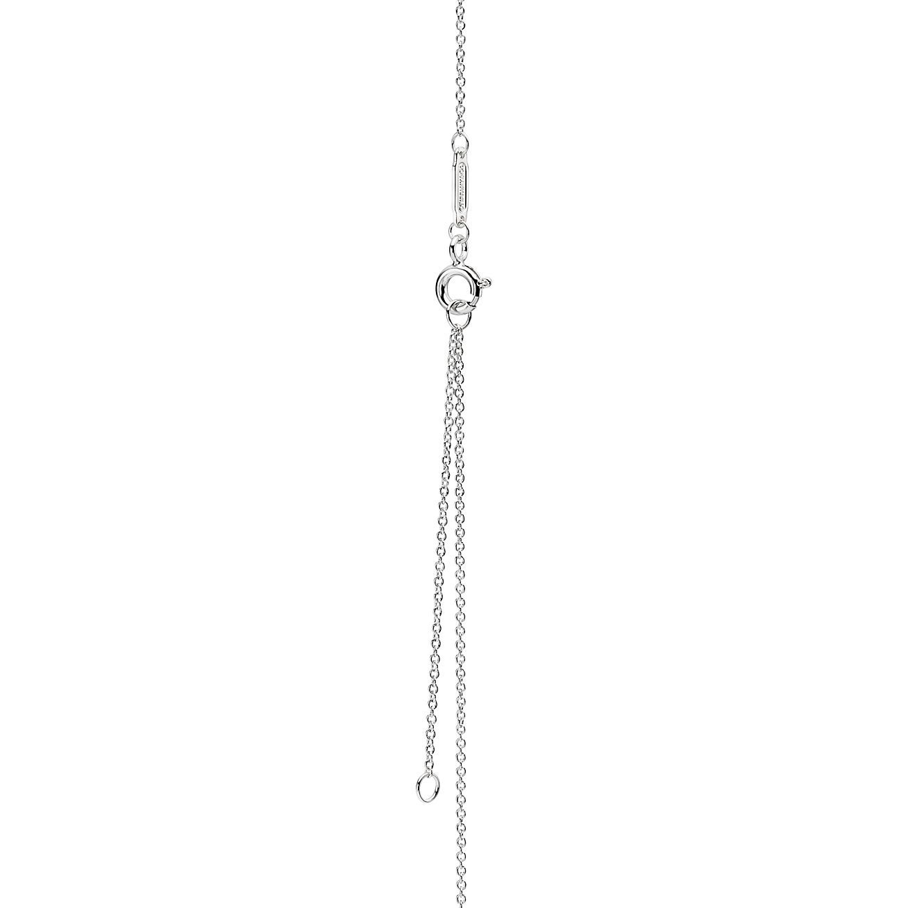 Return to 庐 Heart Tag and Key Necklace in Sterling Silver with a Diamond, Medium
