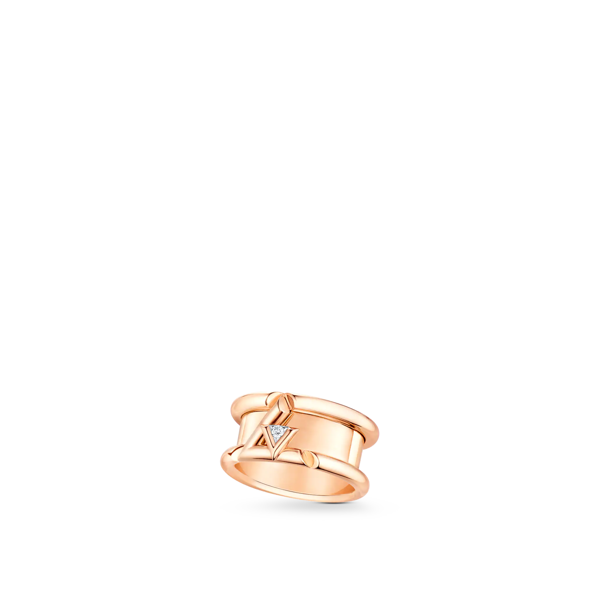 Volt One Band Ring, Pink Gold And Diamond