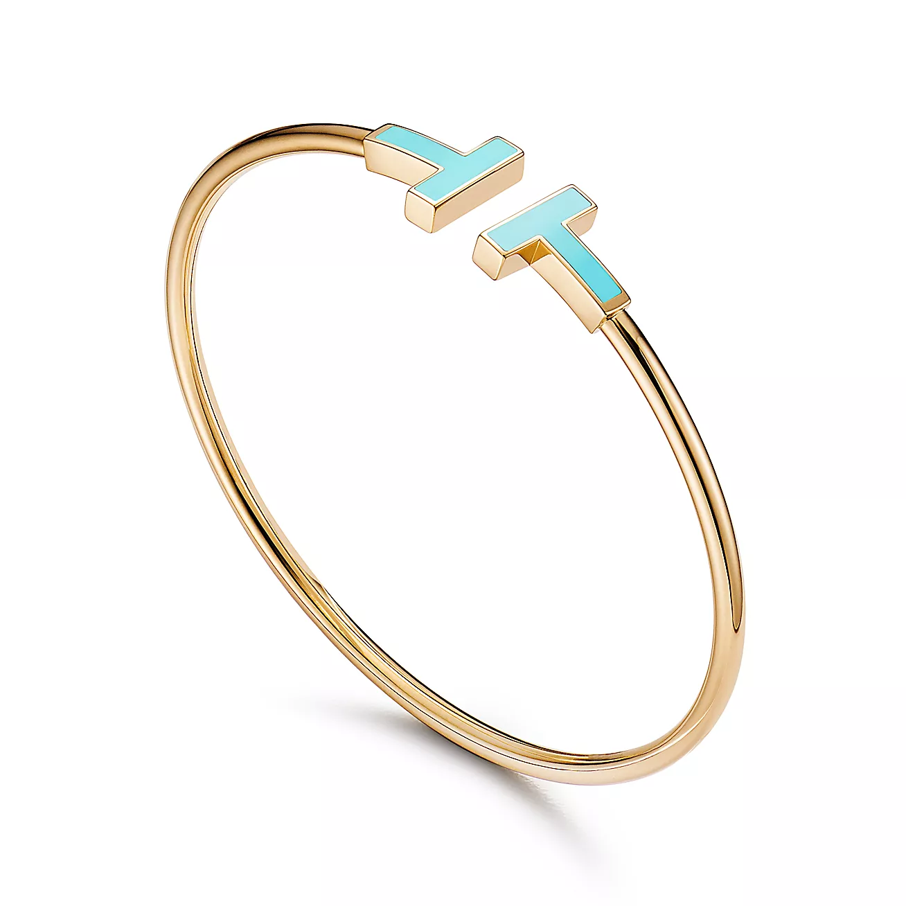 T Turquoise Wire Bracelet in 18k Gold