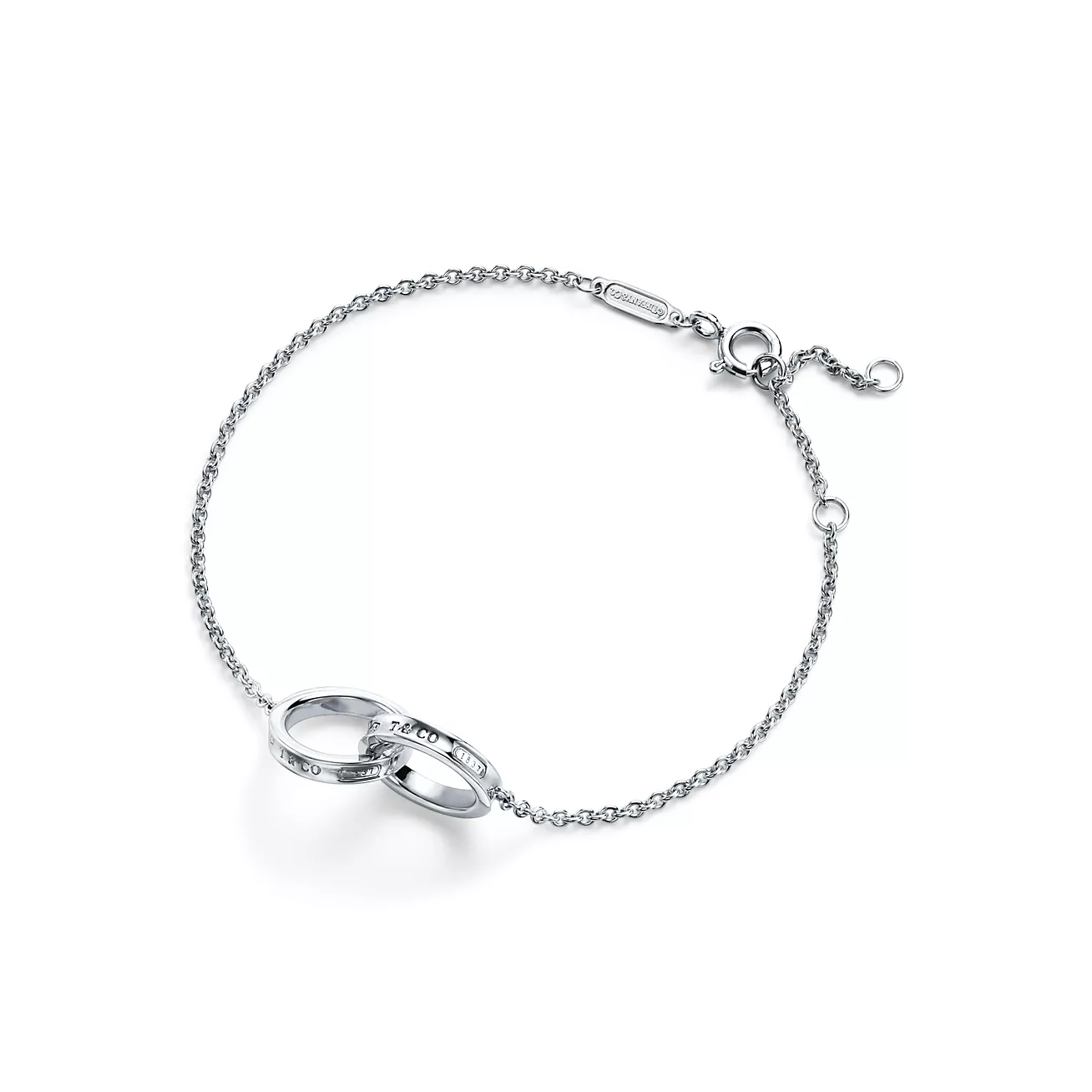 1837庐 Interlocking Circles Chain Bracelet in Silver