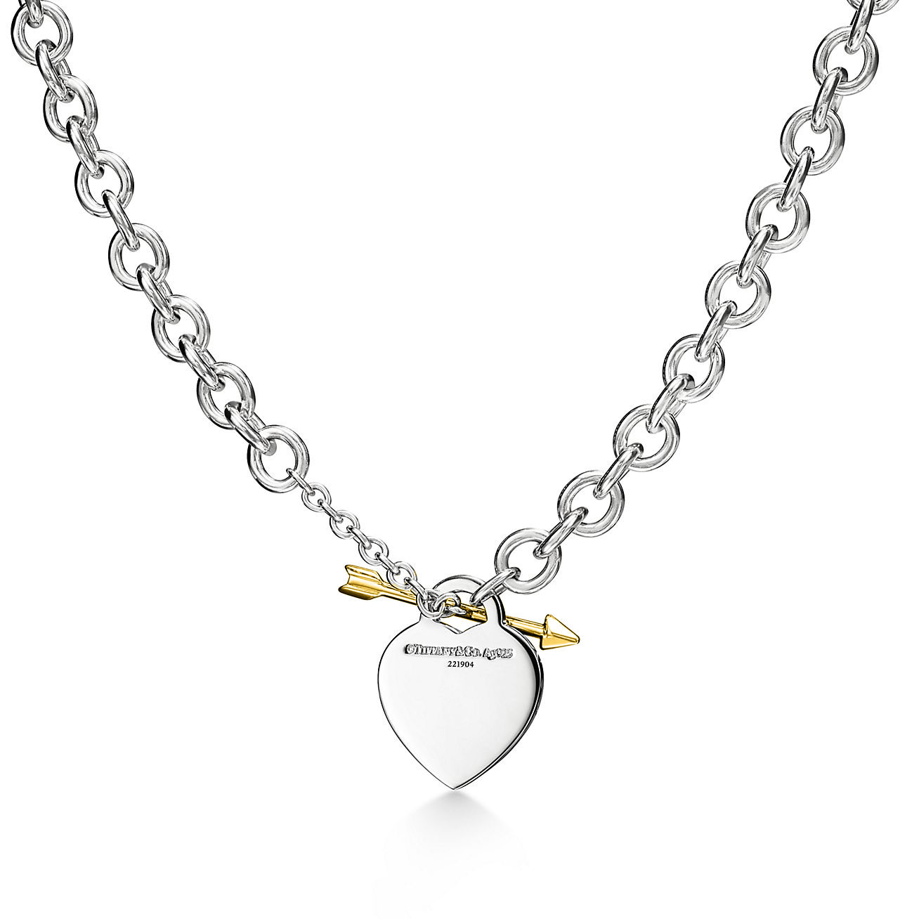 Return to 庐 Lovestruck heart tag necklace gold, medium