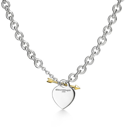 Return to 庐 Lovestruck heart tag necklace gold, medium