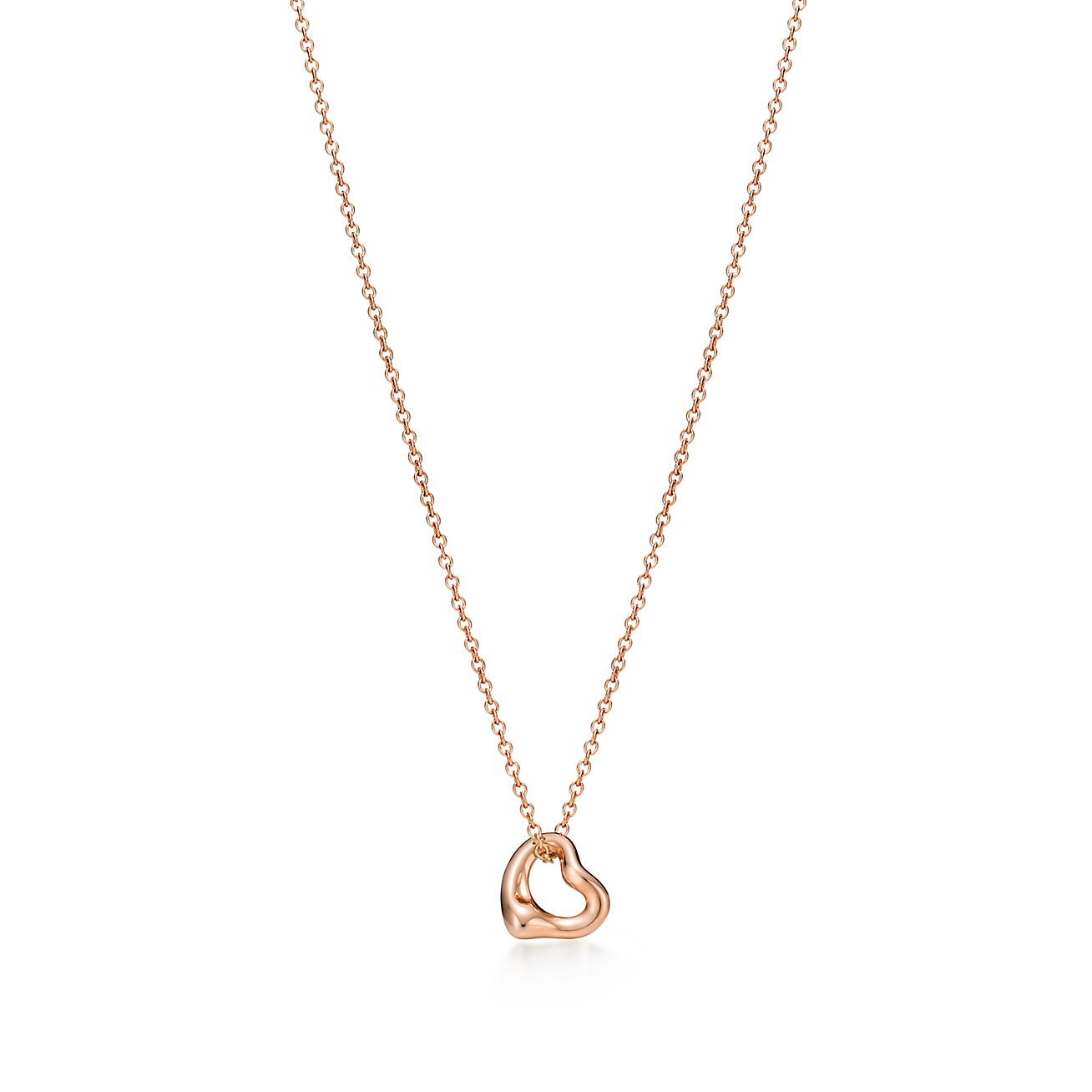 Elsa Peretti庐 Open Heart Pendant in Rose Gold, 7 mm