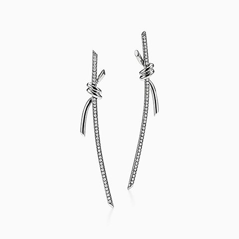 Knot Earrings in White Gold with Diamonds