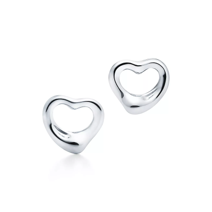 Elsa Peretti庐 Open Heart Stud Earrings in Silver, 11 mm