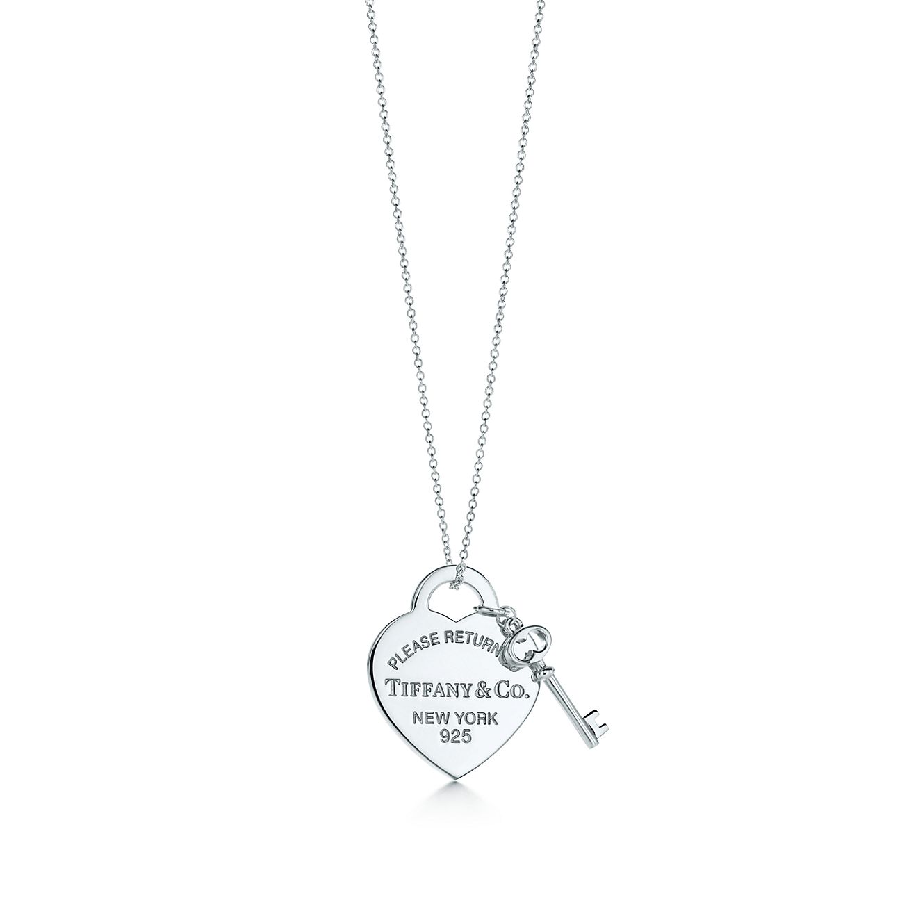 Return to 庐 Heart Tag with Key Pendant