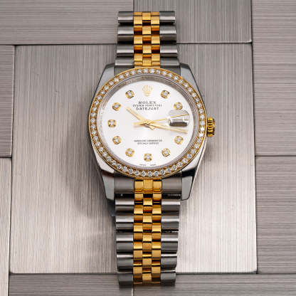 Datejust Diamond Watch, 116233 36mm Silver Mother Of Pearl