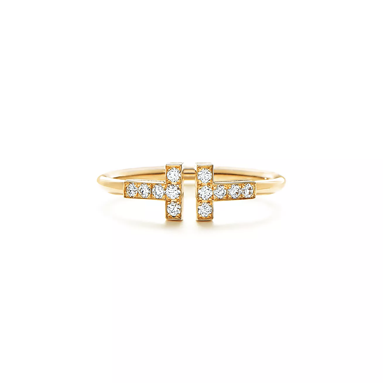 T Diamond Wire Ring in 18k Gold