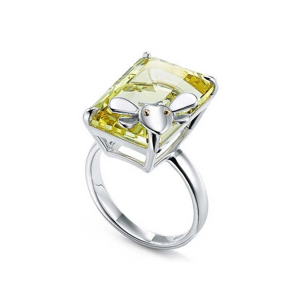 & Co. Yellow Quartz Bee Ring in Sterling Silver and 18k Gold