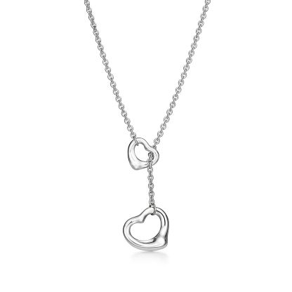 Elsa Peretti庐 Open Heart Lariat Necklace in Silver, 16 mm