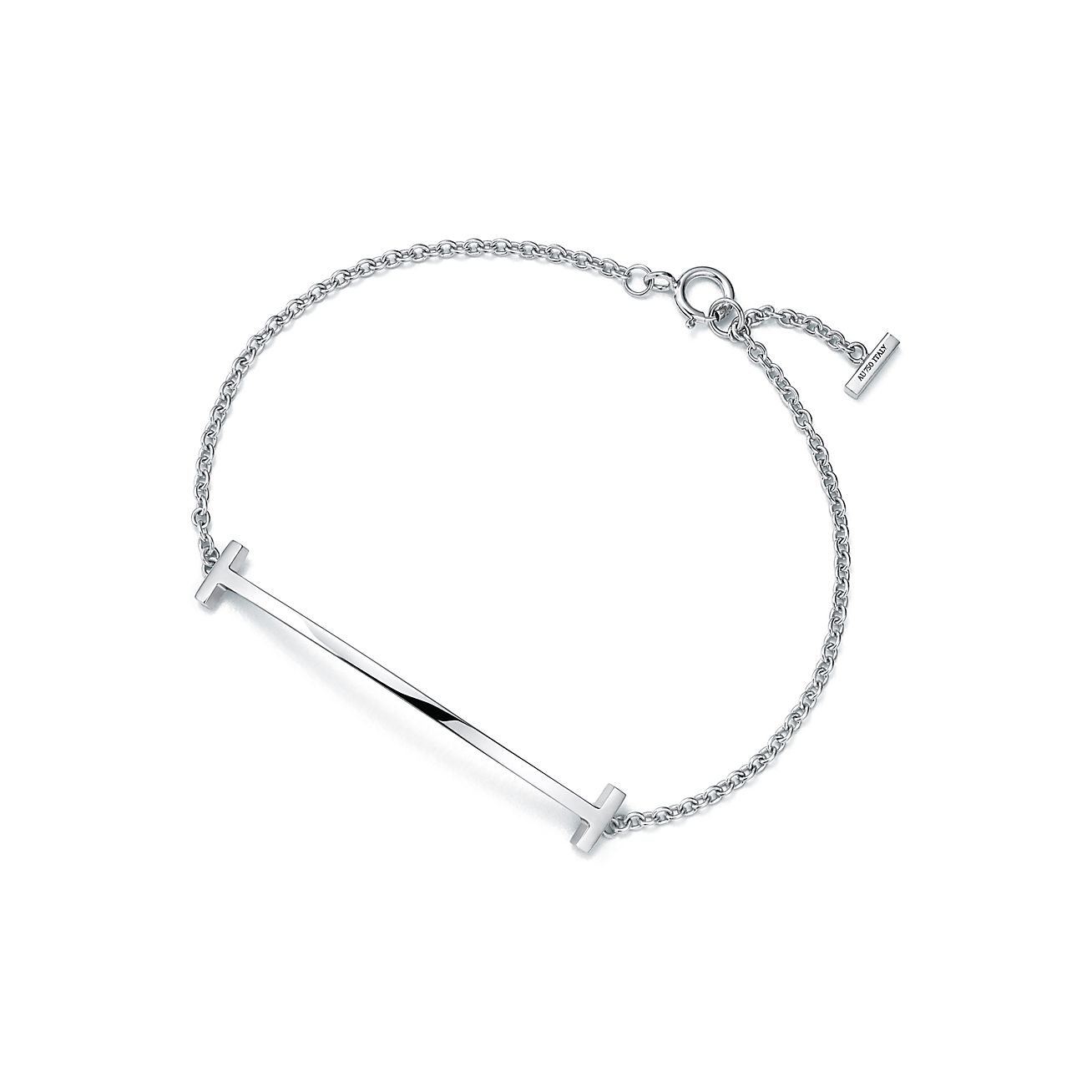 T Smile Bracelet in White Gold