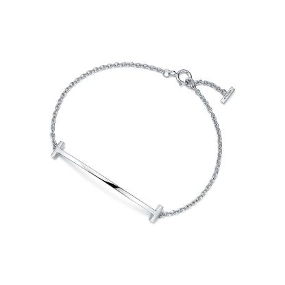 T Smile Bracelet in White Gold