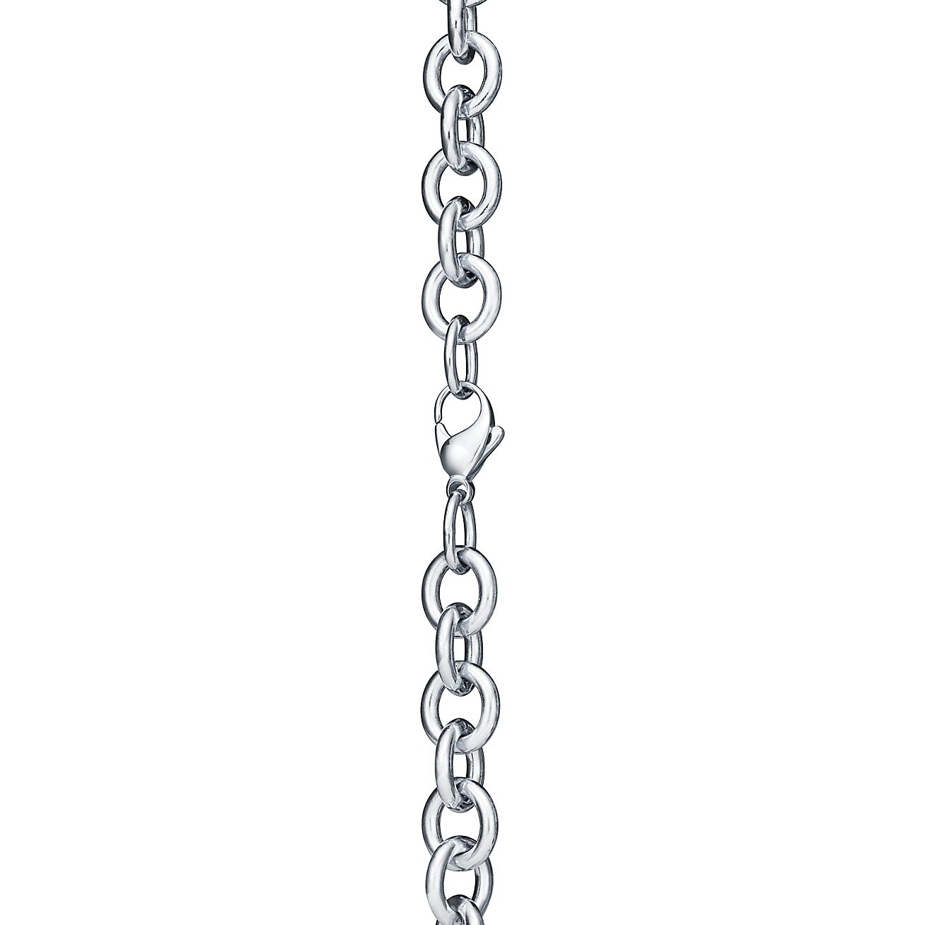 Return to 庐 Heart Tag Chain Link Necklace in Silve
