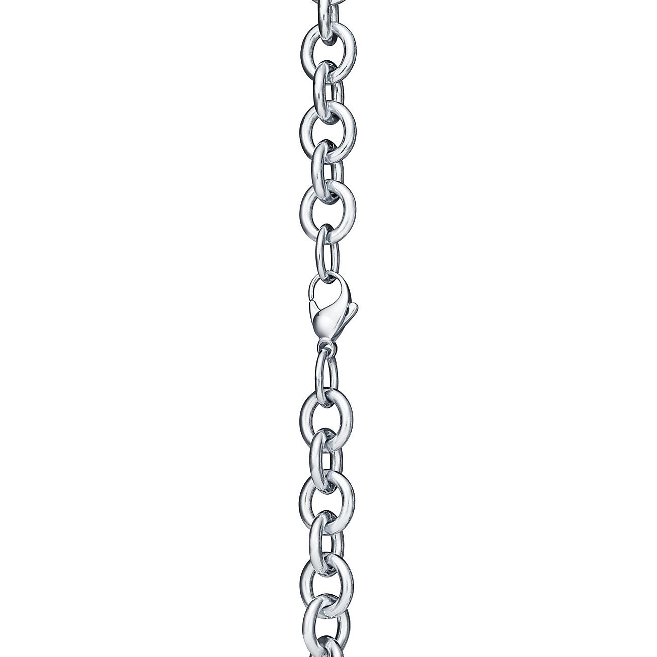 Return to 庐 Heart Tag Chain Link Necklace in Silve