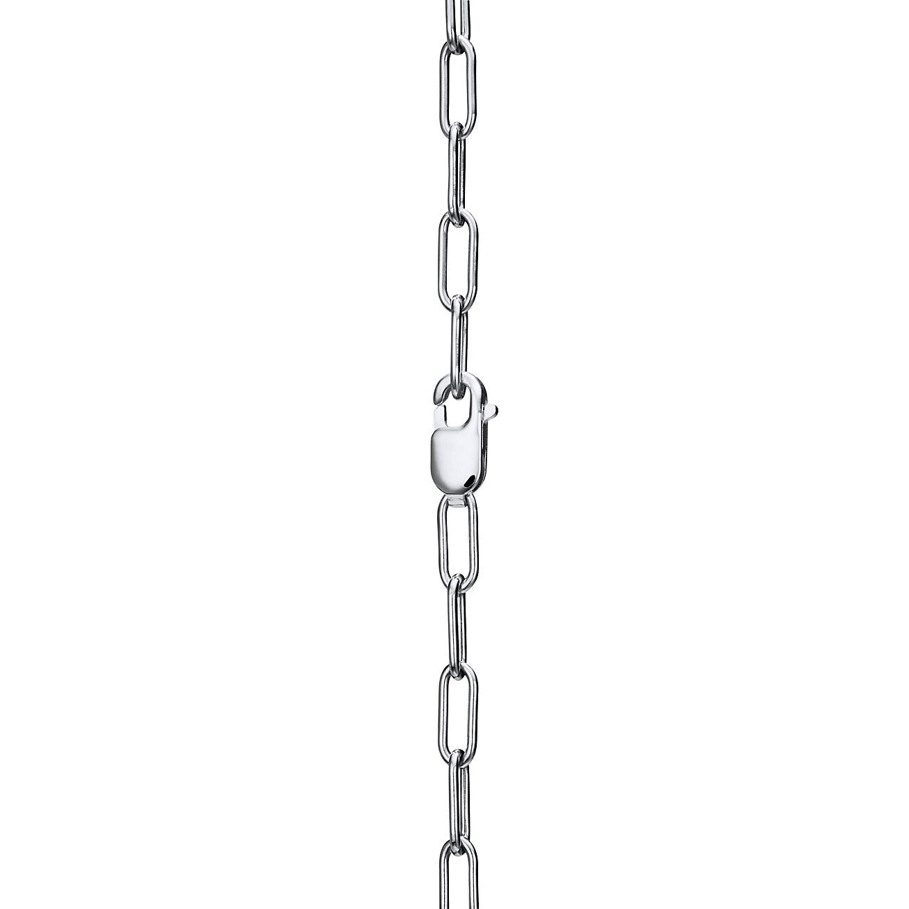 Lock Pendant in White Gold with Pave Diamonds, Medium