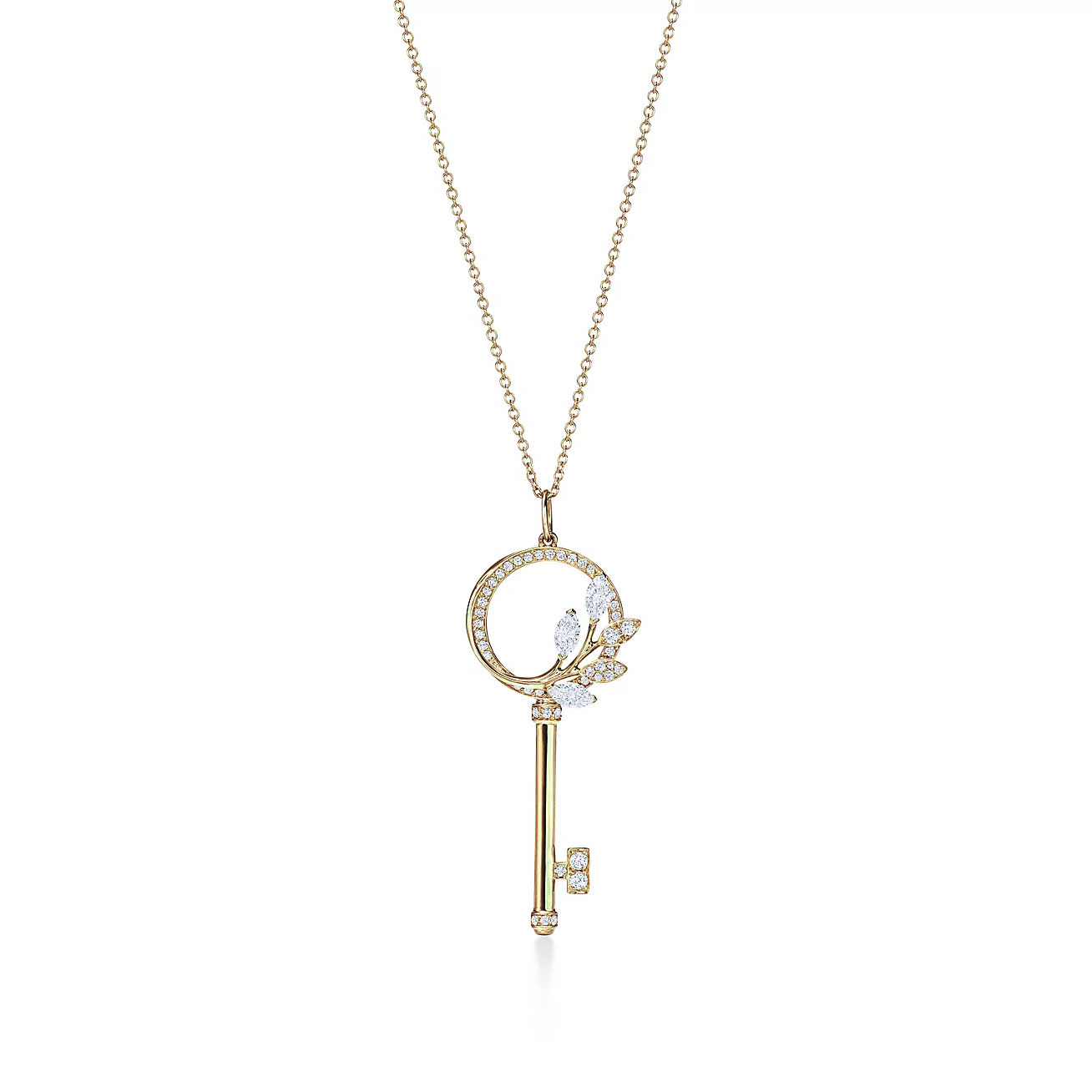 Victoria庐 Diamond Vine Circle Key in 18k Gold