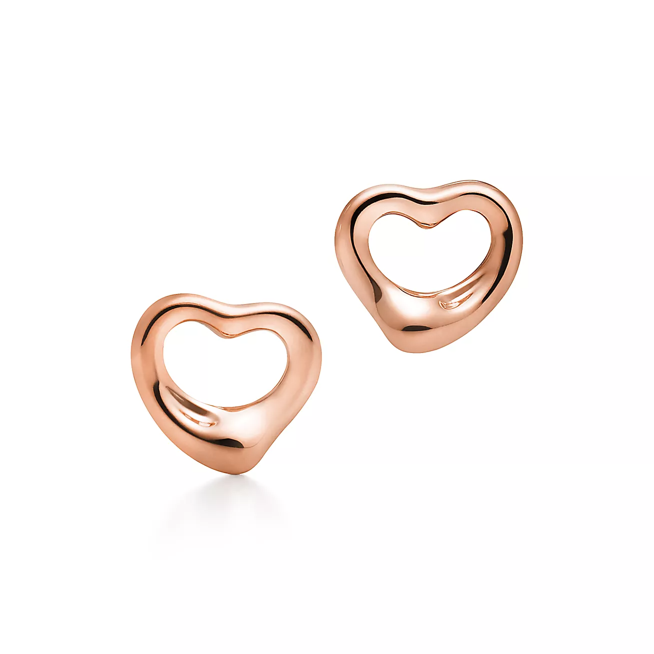 Elsa Peretti庐 Open Heart Stud Earrings in Rose Gold, 11 mm