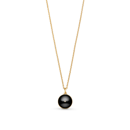 B Blossom Medallion, Yellow Gold, White Gold, Onyx And Diamonds