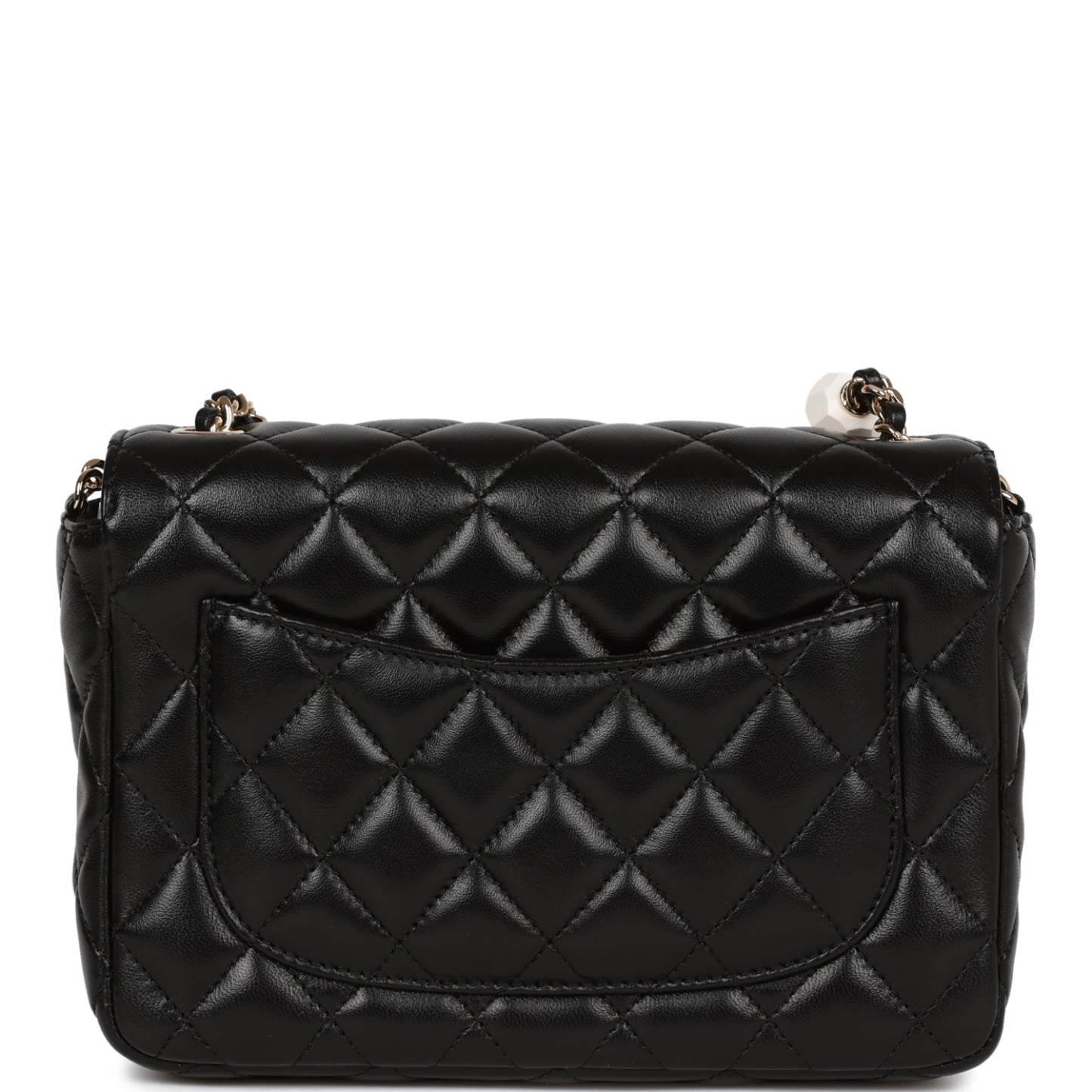 Candy Heart Mini Flap Bag Black Lambskin Enamel and Light Gold Hardware