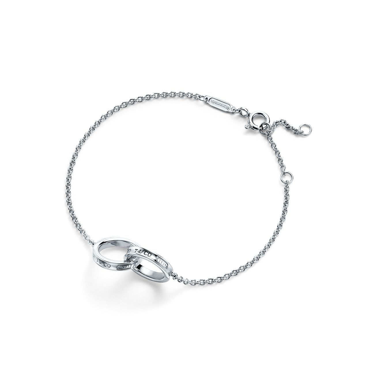 1837庐 Interlocking Circles Chain Bracelet in Silver