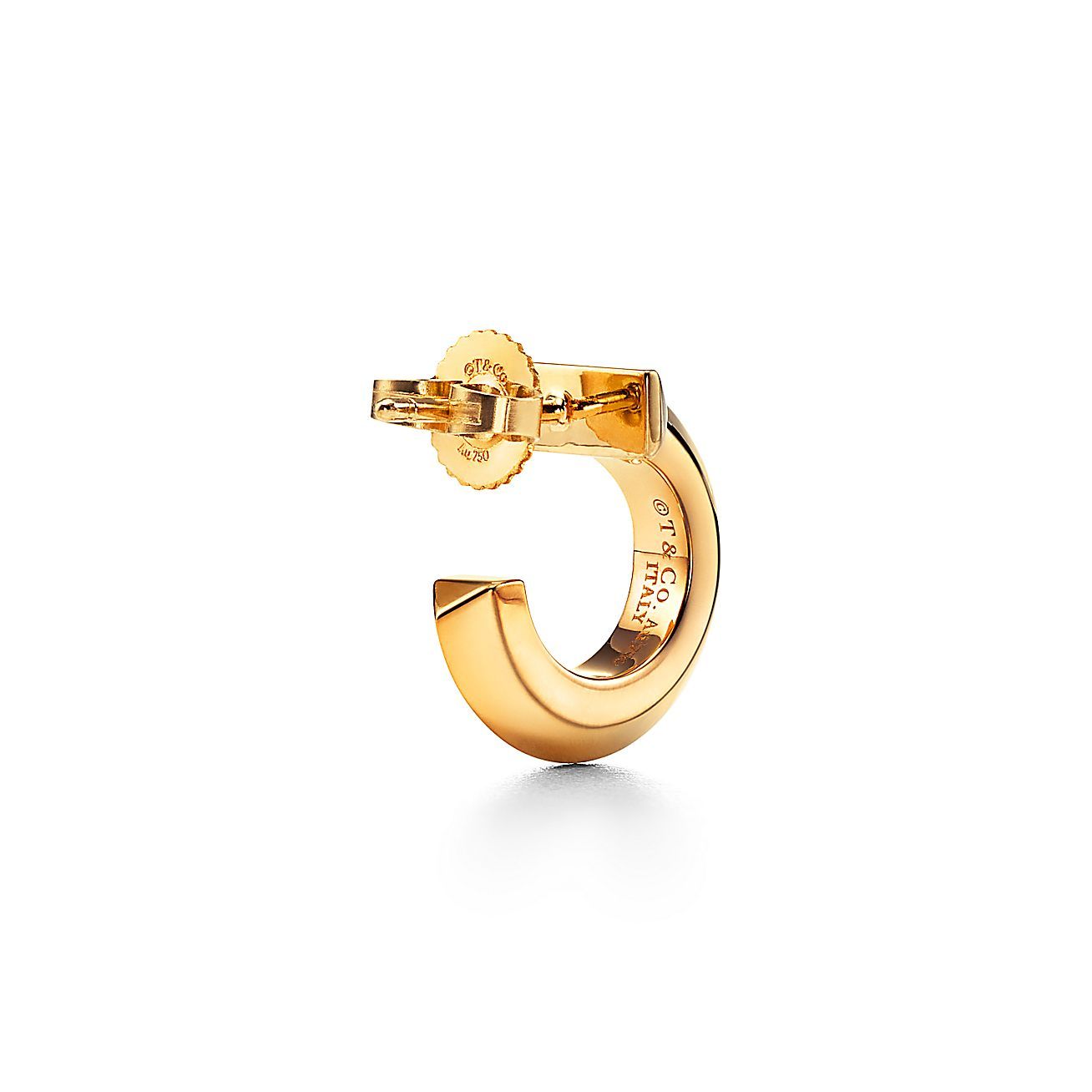T T1 Hoop Earrings in Yellow Gold