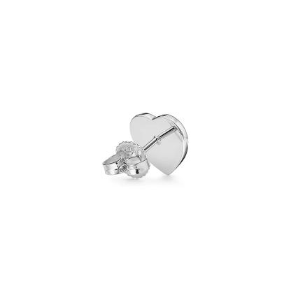 Return to 庐 Heart Tag Earrings in Sterling Silver with a Diamond, Mini