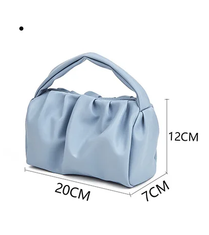 Simple Cloud Bag Ins Texture Solid Color Women's Handbag Trendy All-Match Internet Celebrity Hand Bag Cosmetic Bag