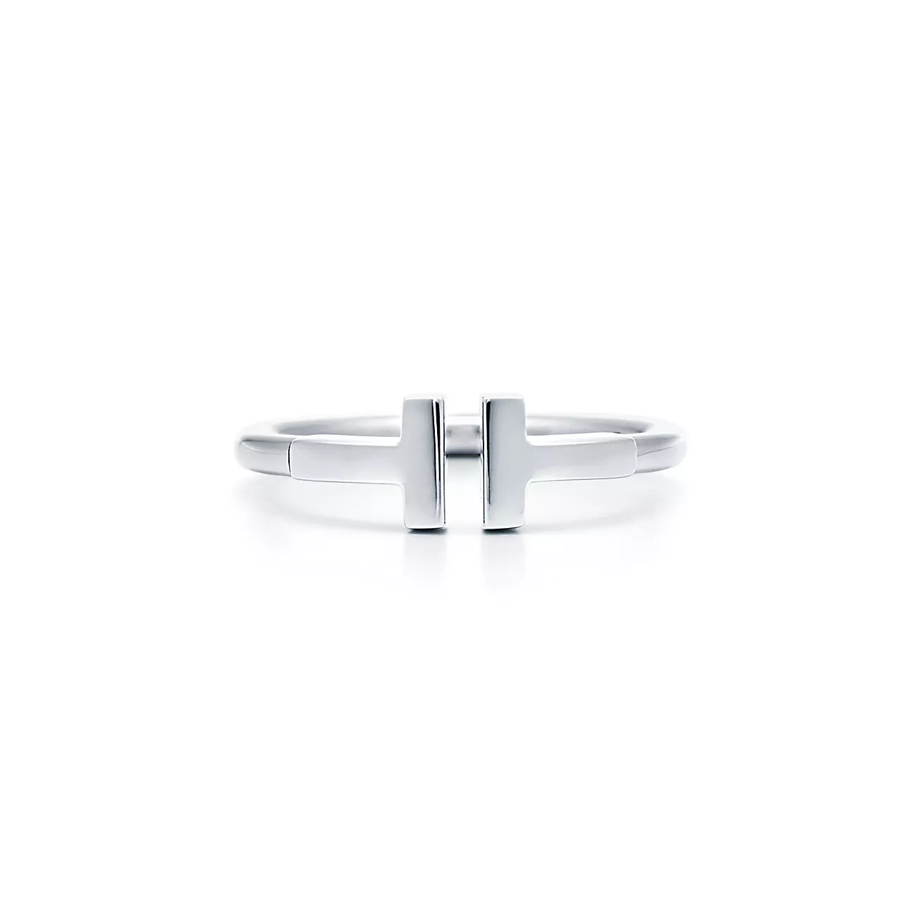 T Wire Ring in 18k White Gold