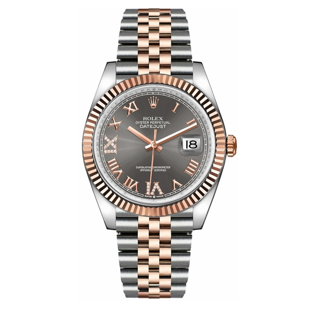 Datejust 36 Dark Rhodium Dial Fluted Bezel Watch 126231-0023