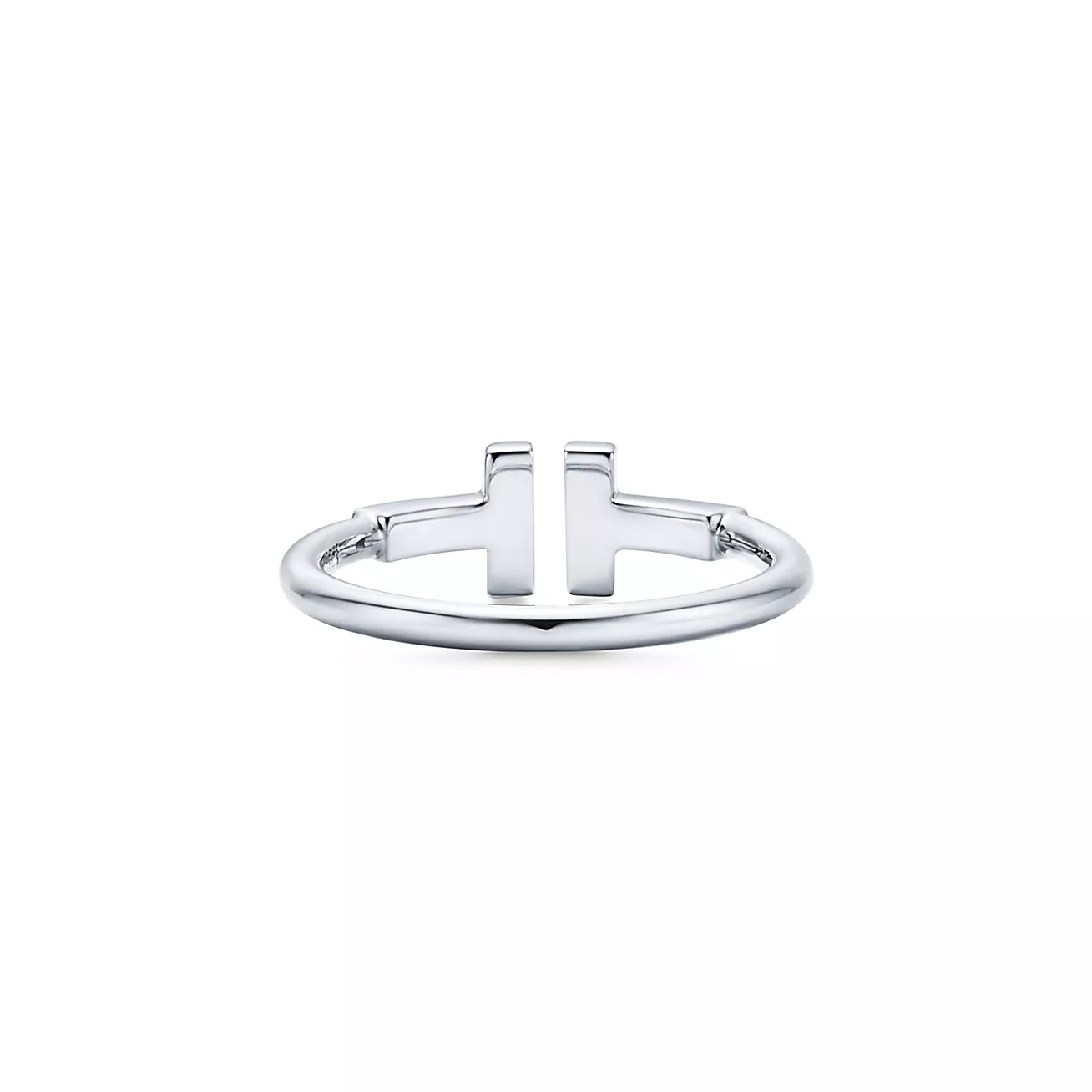T Wire Ring in 18k White Gold