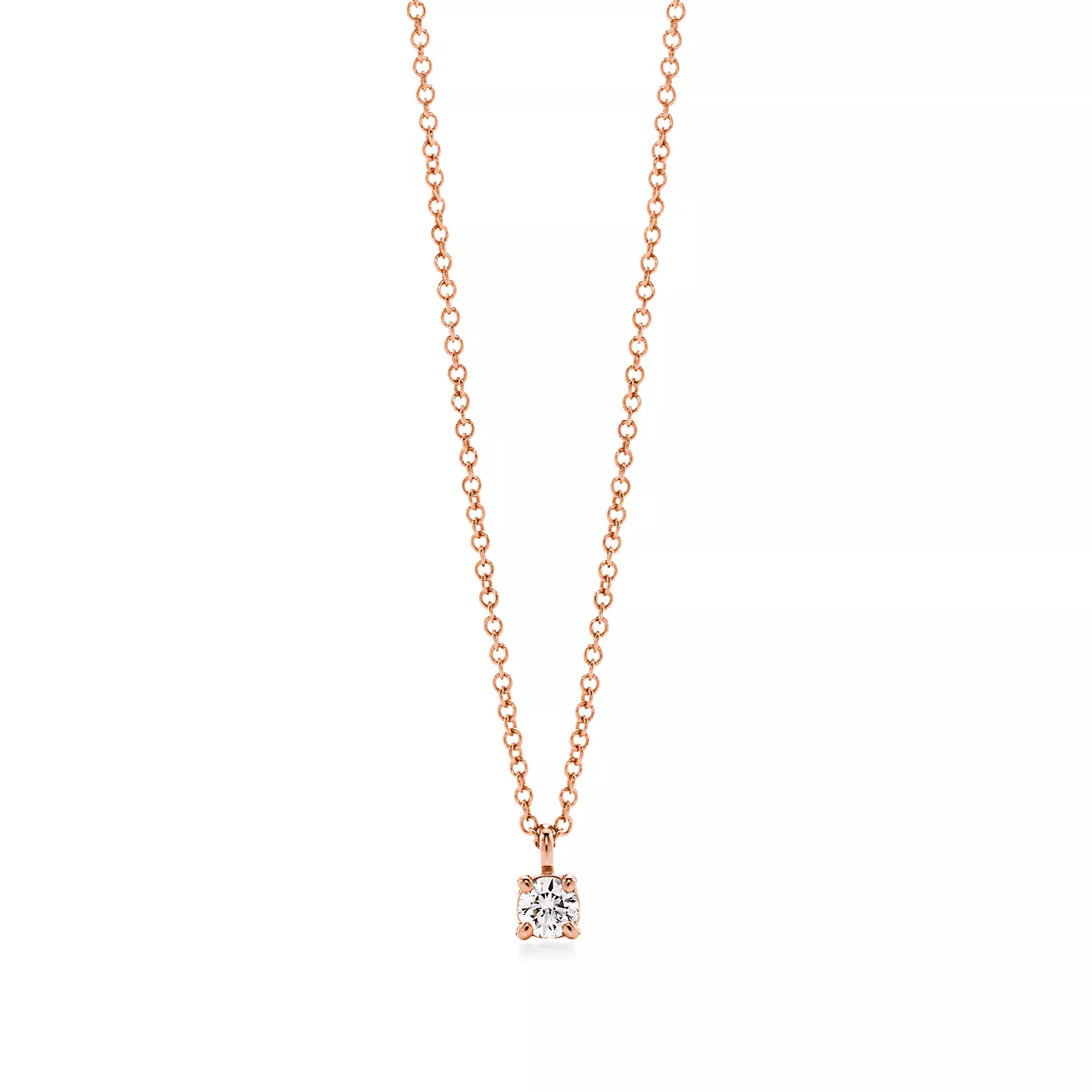 Solitaire Diamond Pendant in Rose Gold