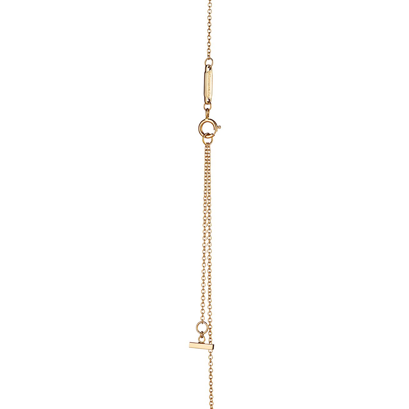 T Smile Pendant in Yellow Gold with Diamonds, Large