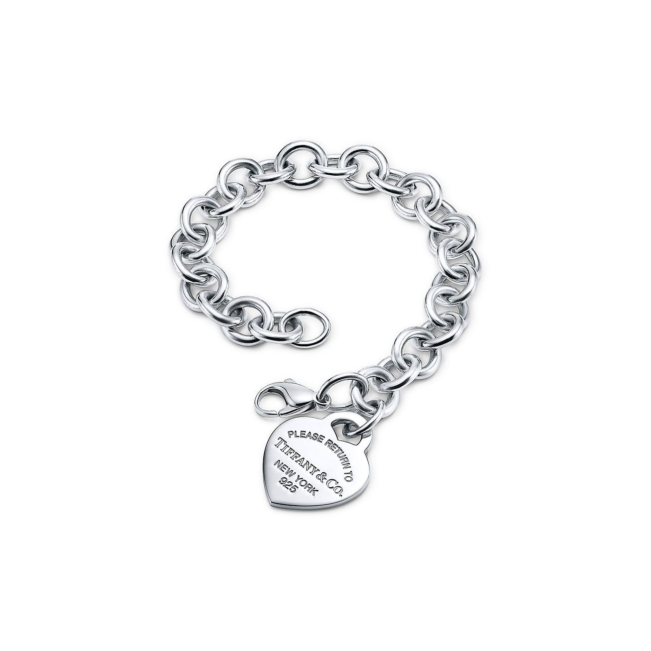Return to 庐 Heart Tag Charm Bracelet in Silver