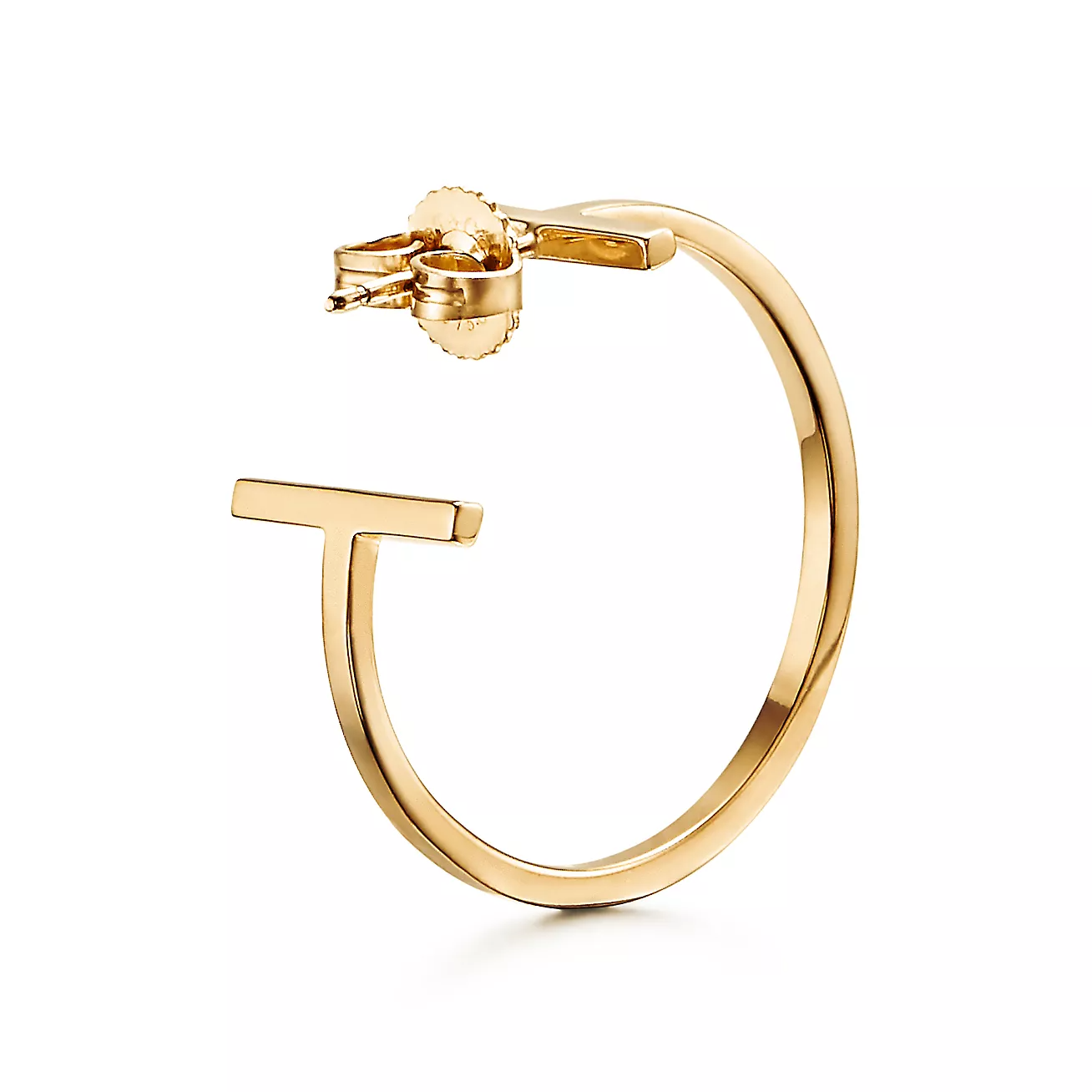 T Hoop Earrings in 18k Gold