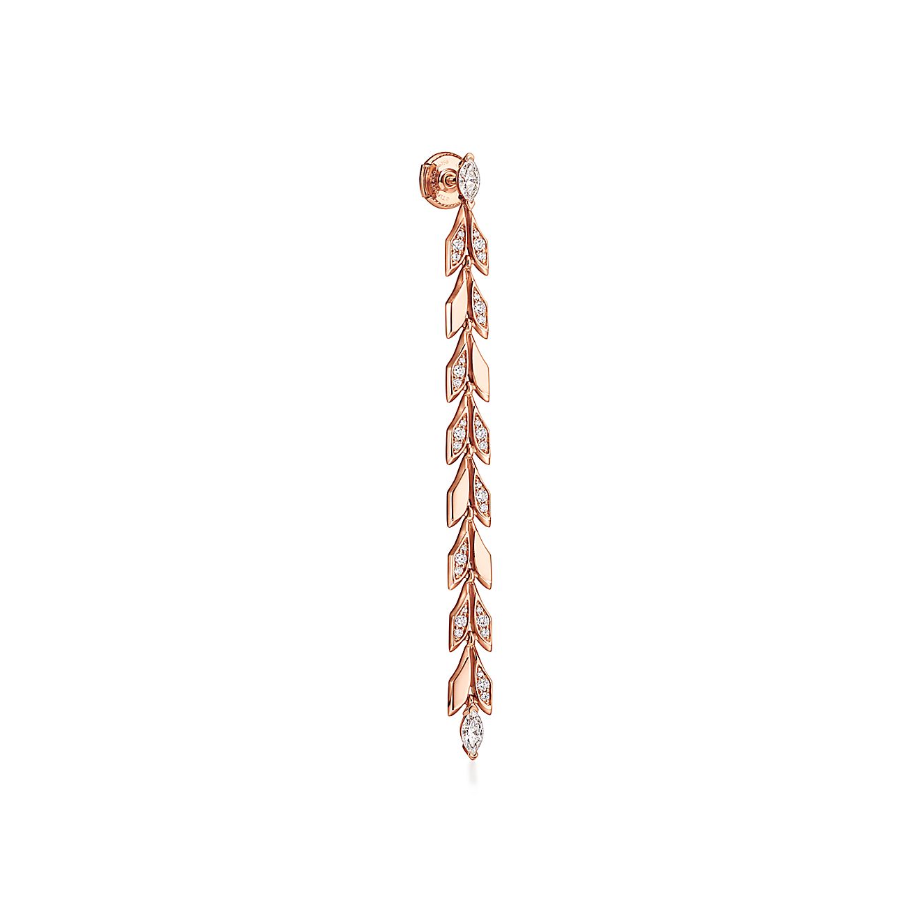 Victoria庐 Vine Drop Earrings in Rose Gold with Diamonds
