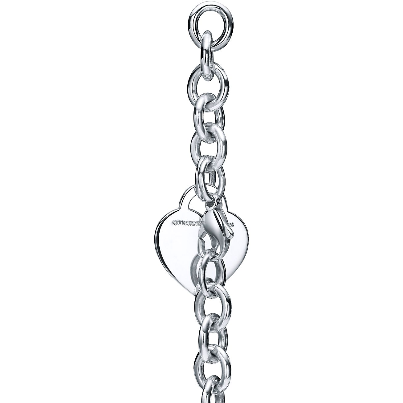 Return to 庐 Heart Tag Charm Bracelet in Silver