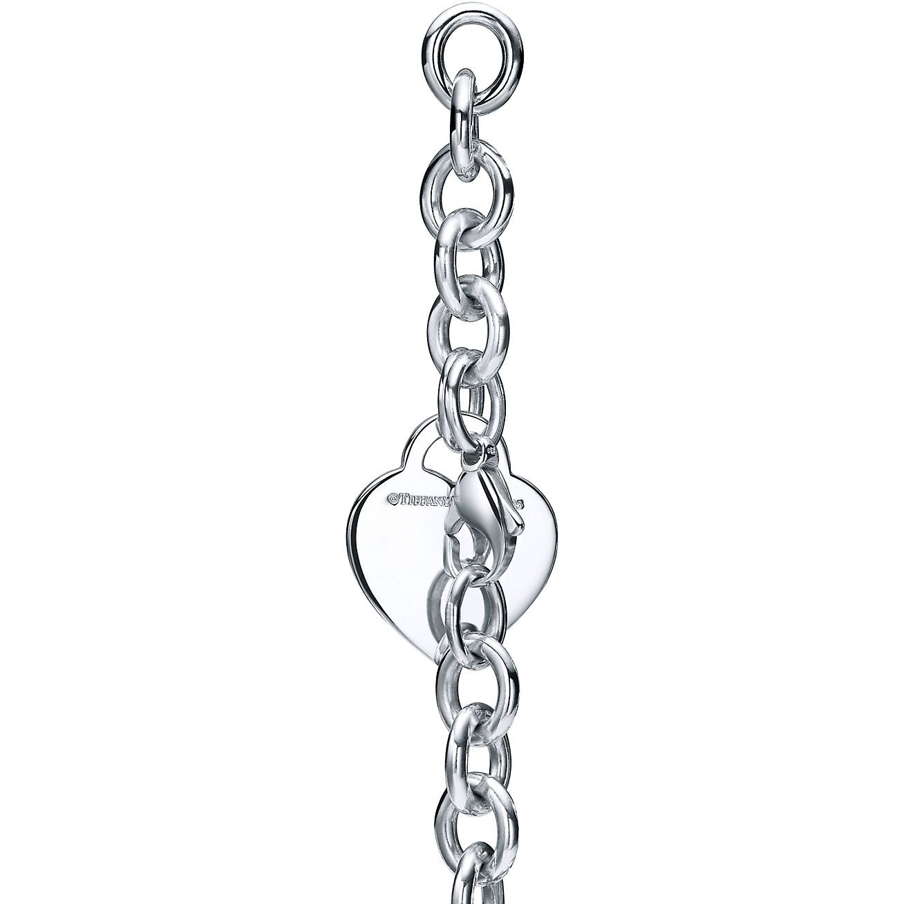Return to 庐 Heart Tag Charm Bracelet in Silver