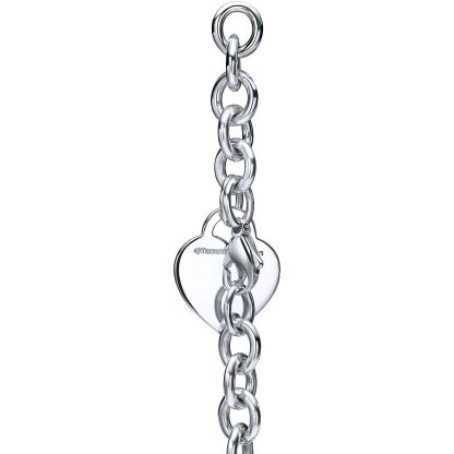 Return to 庐 Heart Tag Charm Bracelet in Silver