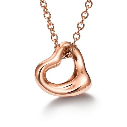 Elsa Peretti庐 Open Heart Pendant in Rose Gold, 7 mm