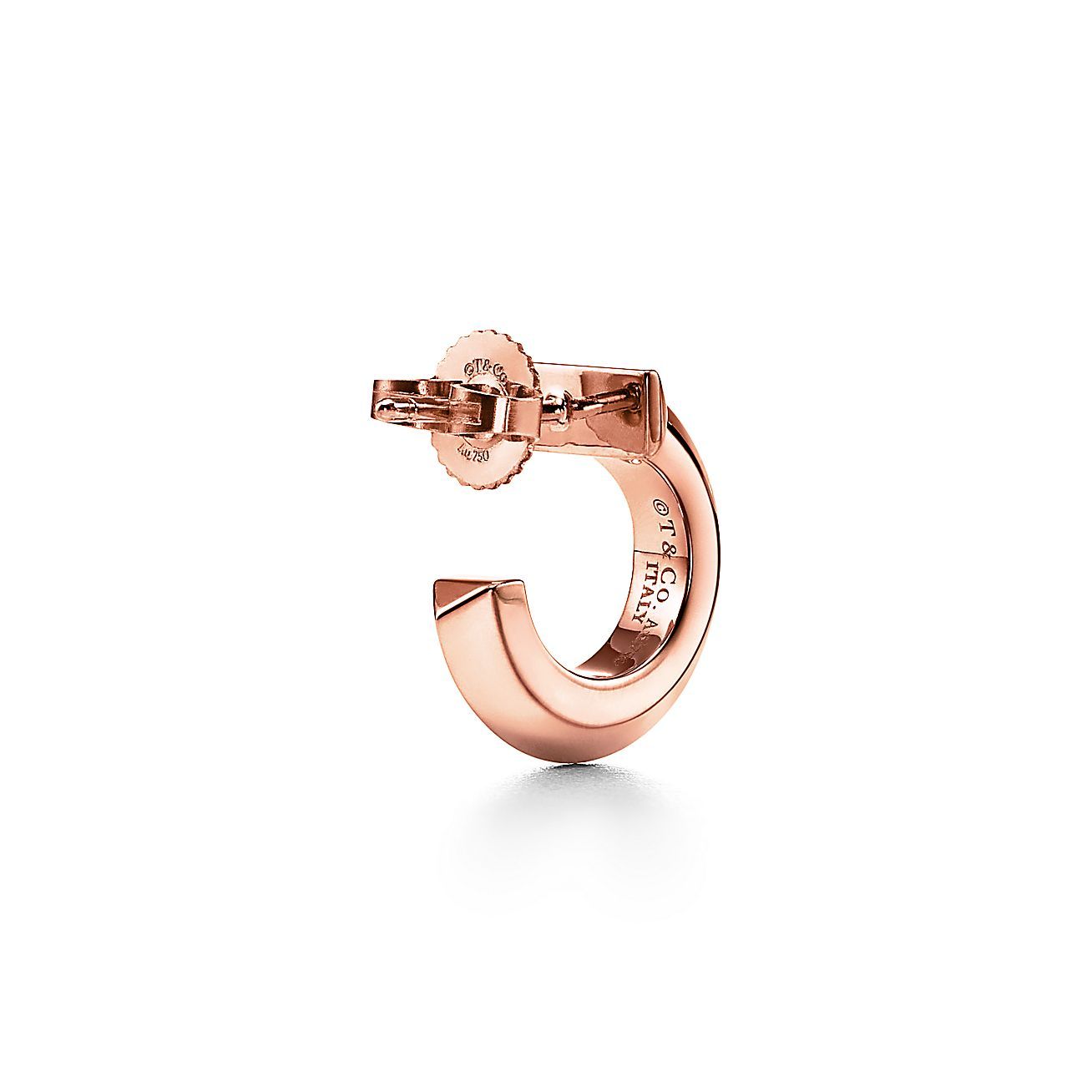 T T1 Hoop Earrings in Rose Gold
