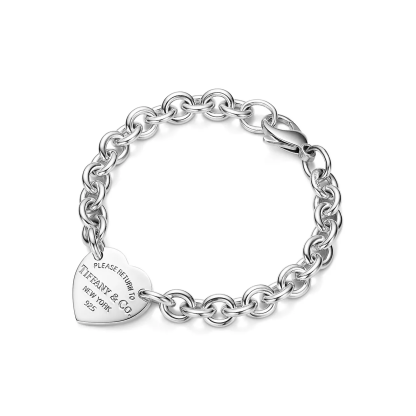 Return to 庐 Heart Tag Bracelet in Silver