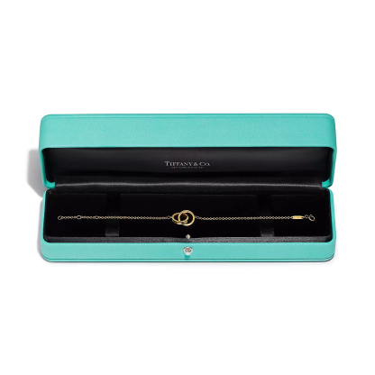 1837庐 Interlocking Circles Chain Bracelet in Yellow Gold