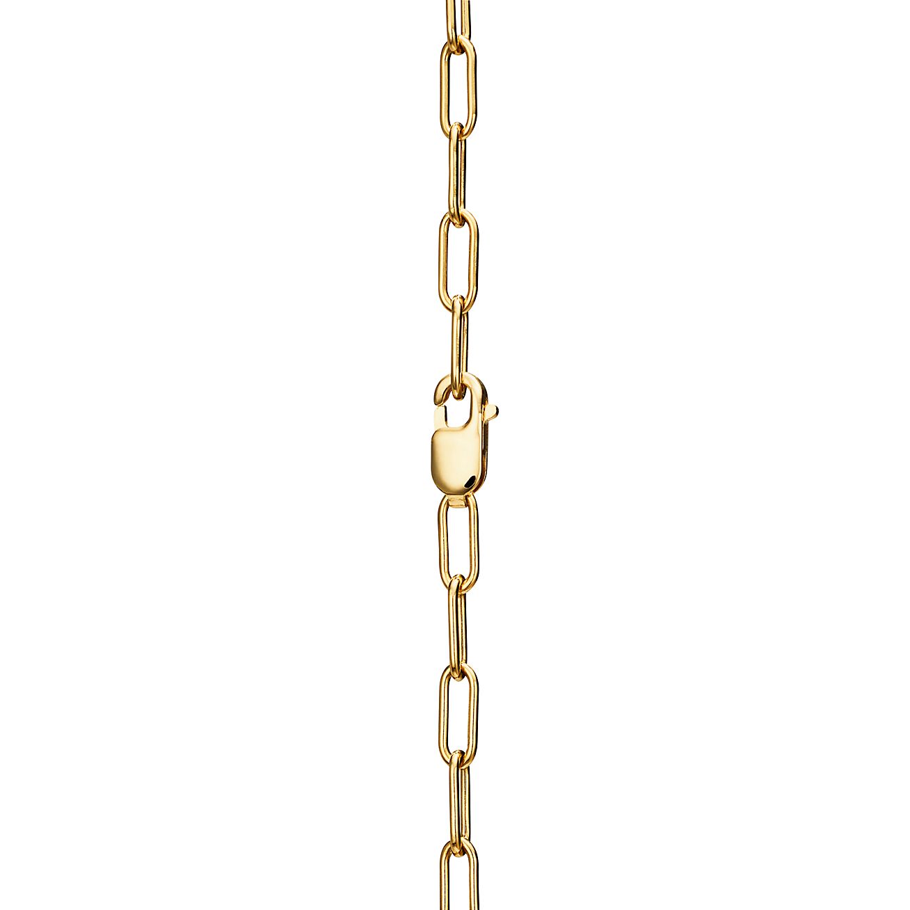 Lock Pendant in Yellow Gold with Pave Diamonds, Medium