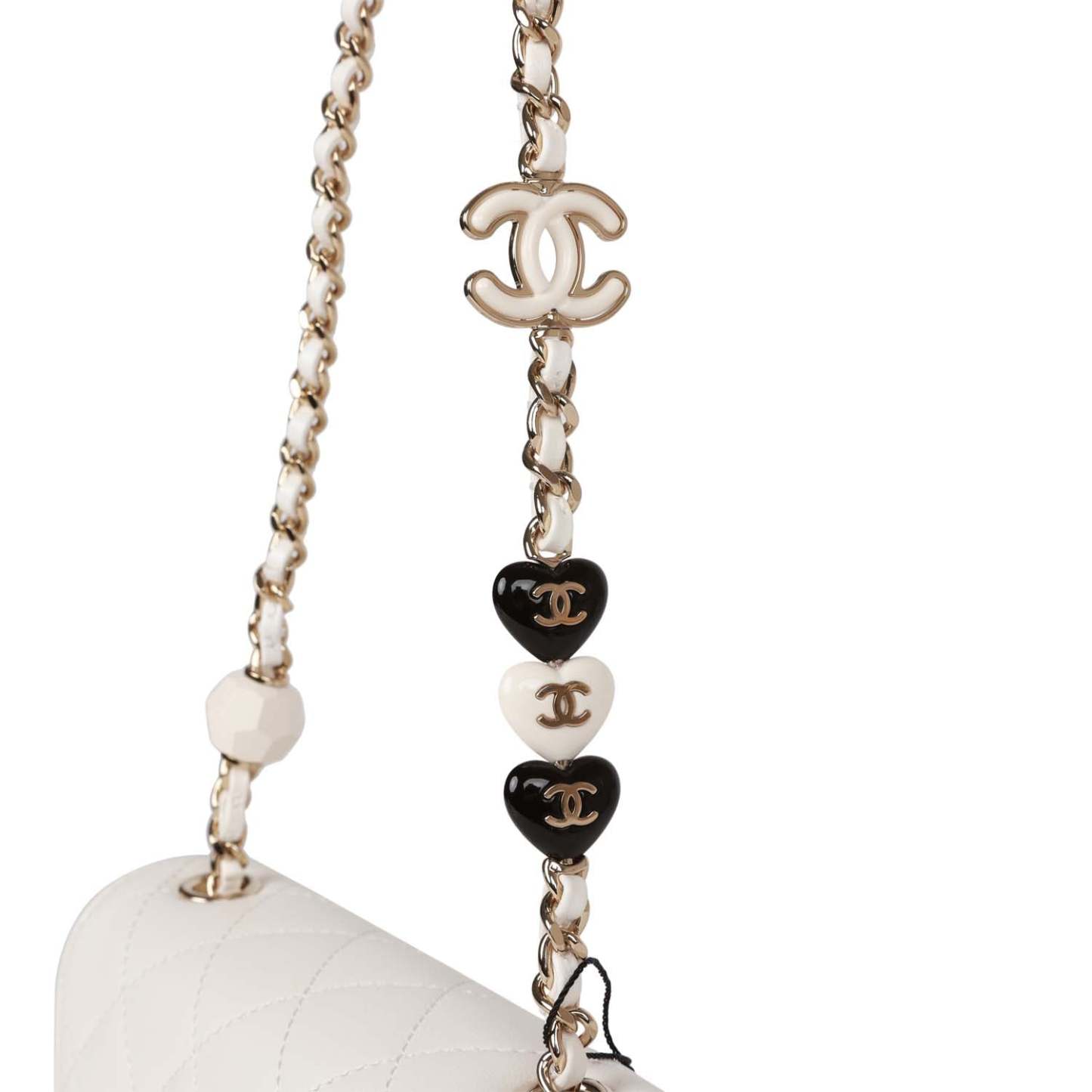 Sweet Mini Square Flap Bag White Lambskin Light Gold Hardware