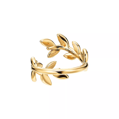 Paloma Picasso庐 Olive Leaf Bypass Ring in Yellow Gold
