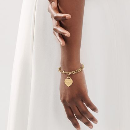 Return to 庐 Heart Tag Bracelet in Yellow Gold, Medium