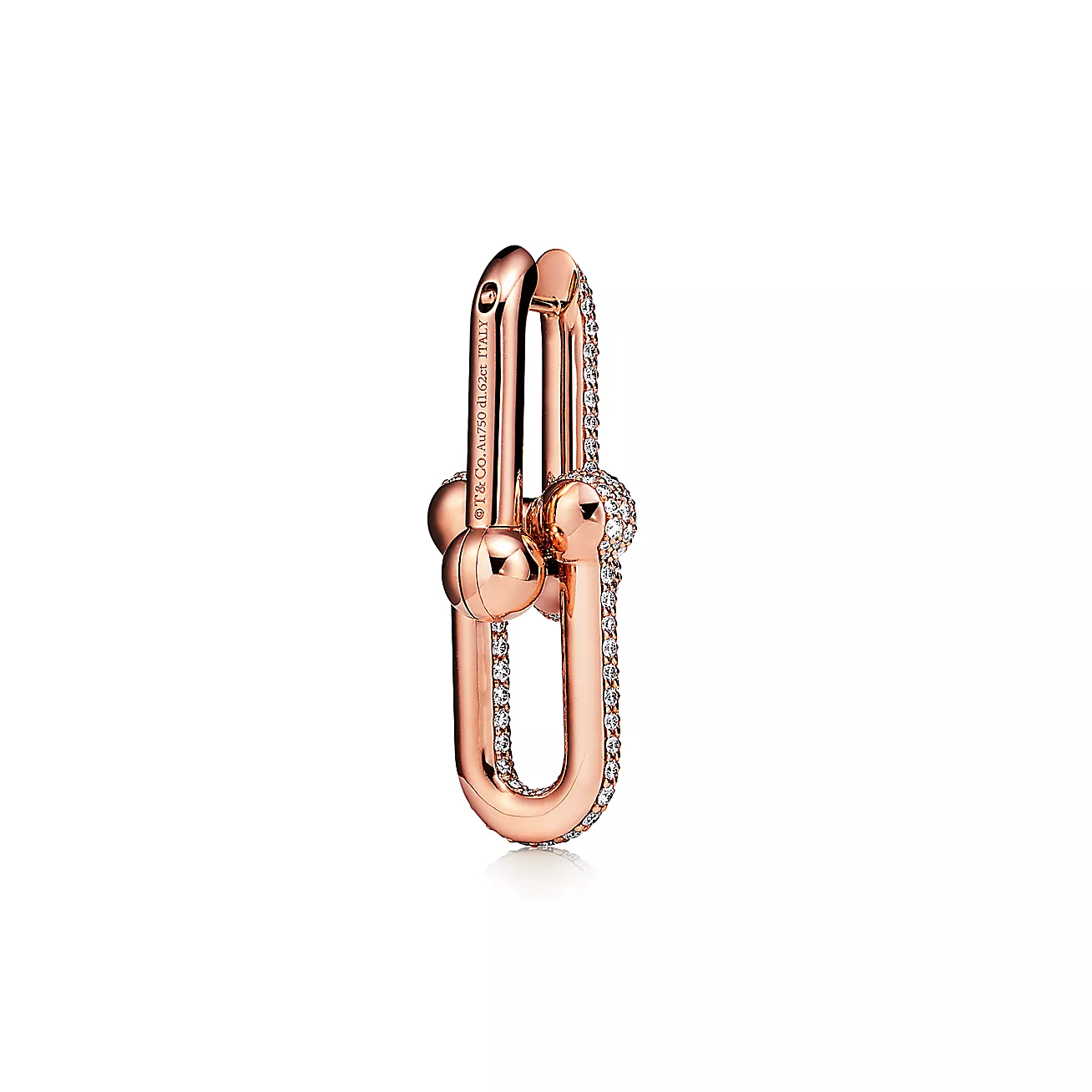 HardWear Link Earrings in Rose Gold with Pave Diamonds