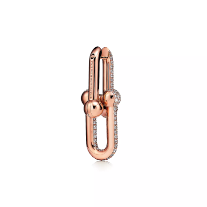 HardWear Link Earrings in Rose Gold with Pave Diamonds