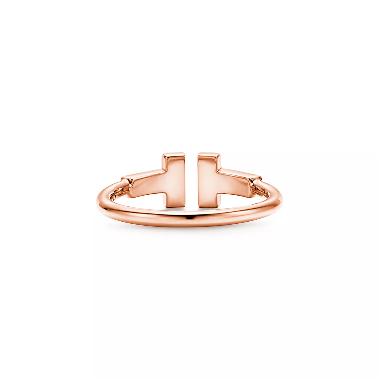 T Diamond Wire Ring in 18k Rose Gold